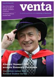 Alastair Stewart OBE accepts Honorary Doctorate