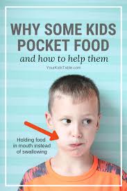 DOES YOUR CHILD "POCKET" THEIR FOOD? Learn exactly what pocketing food is,  strategies to move past it, and why kids, toddlers, and even babies will  pocket their food! https://yourkidstable.com/pocketing-food/?