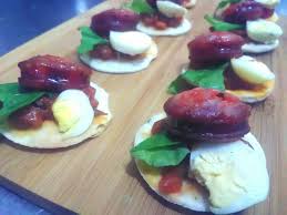 Baked mine and fried some for my husband. Chorizo Canape In Fita Bread Cold Appetizers Food Appetizers