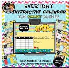 Interactive Calendar For Smart Board Pk K 1st Emoji Theme Interactive Calendar Smart Board Calendar Math