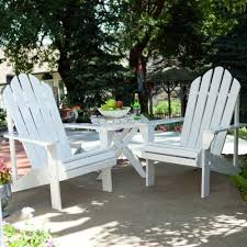 Coral Coast Adirondack Chair Set With Free Side Table White Adirondack Chair White Side Tables Backyard Decor