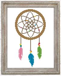 135 w x 167 h threads: Dream Catcher Cross Stitch Pattern Embroidery Patterns By Little Stitch Girl