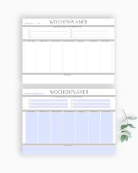 Jetzt kaufen i12,99 € wochenplaner. Wochenplan Vorlage Pdf Set Aus 5 Farben Swomolemo Printables