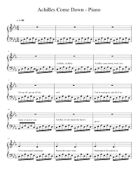 Video clip and lyrics achilles come down by gang of youths. Achilles Come Down Piano Sheet Music For Piano Solo Musescore Com