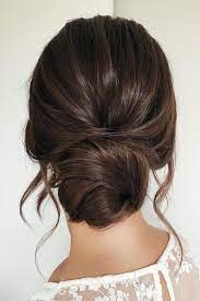 Lange Haarmodelle Wedding Hairstyles For Long Hair Low Simple Bun On Dark Hair Long Hair Styles Hair Styles Wedding Hairstyles For Long Hair