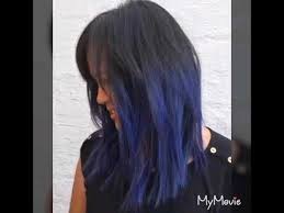 This natural black hair color goes great with subtle midnight blue highlights. Blue Hair Colour Balayage Highlight Youtube