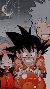 Wallpaper Goku Naruto E Luffy Anime