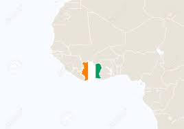 To the south it has an extensive coastline in the atlantic ocean (550 km.) Africa With Highlighted Ivory Coast Map Vector Illustration Royalty Free Cliparts Vectors And Stock Illustration Image 54207642