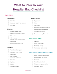 The items in red are the essentials you'll need, and the items in black are some accessories that may help to make life a little easier. Hospital Bag Checklist What To Pack In Your Hospital Bag