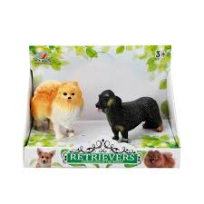 2 Li Mini Kopek Figurleri Sari Siyah Kopek Toyzz Shop