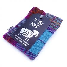 Harris tweed washbag/cosmetic bag in grey check. A Wee Poak Harris Tweed Coin Purses By Bertie Girl