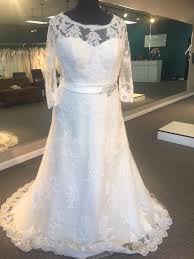 Women's elegant sheer vintage short lace wedding dress for bride. Plus Size Wedding Dress Sale Save 150 Garnet Grace Bridal Salon