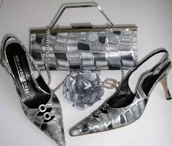 Renata Shoes Matching Bag Grey Black Silver Crystals Size 6 5 Black Silver Expensive Shoes Wedding Accessories
