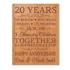 Make the anniversary day memorable and special. Buy Personalized 20th Anniversary Wall Plaque By Lifesong Milestones On Opensky 20th Wedding Anniversary Gifts 20th Anniversary Gifts 20 Year Anniversary Gifts