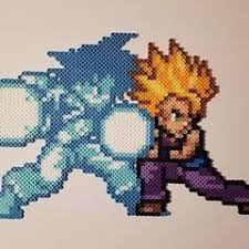 I M With You Gohan A Perler Of The Father Son Kamehameha From Dragonball Z This One Was Incredibly Fun T Pixel Art Pattern Perler Bead Art Pixel Art Design
