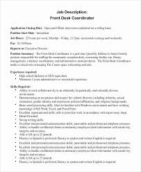 23 Front Desk Job Description Resume In 2020 With Images Job Description Job Resume Samples