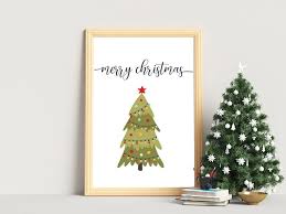 Christmas Tree Wall Art Digital Download Merry Christmas Etsy Christmas Wall Art Tree Wall Art Christmas Prints