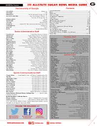 2018 Georgia Football Sugar Bowl Media Guide By Georgia
