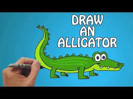 How to draw an alligator. How To Draw An Alligator For Kids In Quick Easy Steps Basic Drawing Lessons For Kids Youtube