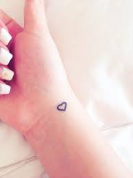 A symbol of the love the couple shares is worn on their wrists in the form of their heart tattoos. Simple Black Outline Heart Tattoo On Girl Right Wrist