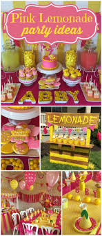 1st Birthday Party Games For Adults Lemonade Lemons Birthday Abby S Lemonade Stand Party Catch My Party Pink Lemonade Party Lemonade Stand Birthday Party Lemonade Party