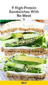 9 High Protein Sandwiches With No Meat Clean Eating Lunch Vegetarian Recipes Healthy Healthy Clean Eating