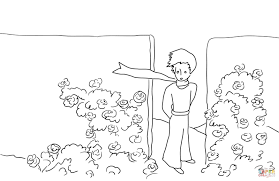 Printable little prince coloring pages. Little Prince And Garden Of Roses Coloring Page Free Printable Coloring Home
