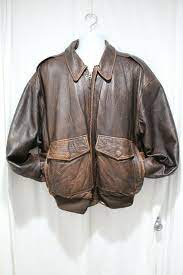 Men S Distressed Leather Bomber Jacket Brown Patina J Walden 80 S 90 S Size 44 Ebay Bomber