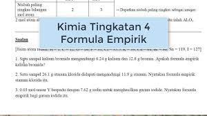 Formula kimia ■ formula kimia. Kimia Tingkatan 4 Formula Empirik Youtube
