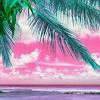California summertime beach aesthetic, pink sunset. 3