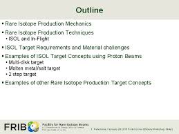 Business for a better world. Rare Isotope Beam Production With Proton Beam Target