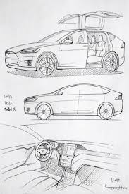 Car Drawing 160112 2013 Tesla Model X Drawings Car Drawing 160112 2013 Tesla Model X Prism Auto Zeichnungen Zeichnungen Von Autos Auto Design Skizze
