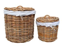 (2)stylish,sturdy white willow,removable&washable blue fabric liner,the bear head. Bme Furniture Jungle Weave Rattan Round Laundry Hamper With Liner And Lid Set Of 2 Wayfair