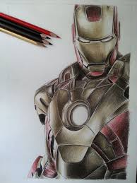 Iron Man Color Pencil Iron Man Drawing Iron Man Art Marvel Drawings