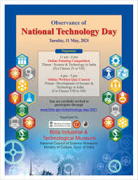 The celebration includes public speeches, radio, tv, science movies, science exhibitions based on themes and concepts. Technology Day 2021 Bitm