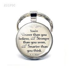 There are only two great tragedies in life: You Re Braver Than You Believe Stronger Than You Seem And Smarter Than You Think Life Quote Key Chain Key Ring Glass Pendant Wish