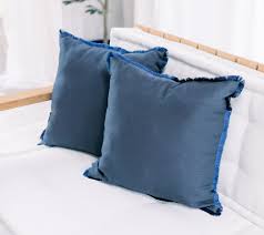 We have everything · huge savings · make money when you sell Set Of 2 18 X 18 Navy Outdoor Pillows With Fringe By Lauren Mcbride Qvc Com