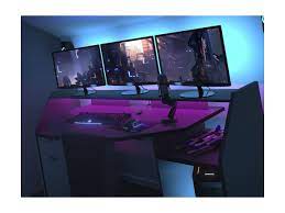 Extrem lange beleuchtungszeit & lebensdauer. Gaming Schreibtisch Moba Mit Stauraum Led Beleuchtung Grau