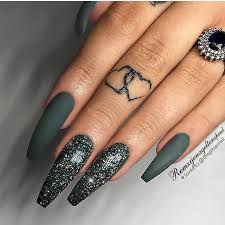 Professionally performed and dark green nail designs pattern on nails can be done not only with the help of brushes, but also with the help of dots. Instagram Dark Green Nails Green Acrylic Nails Green Nails