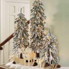 Martha Stewart Pre Lit Flocked Alpine Tree Grandin Road Rose Gold Christmas Decorations Silver Christmas Decorations Gold Christmas Decorations
