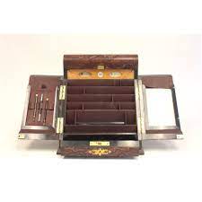 Classic calfskin with cherry wood interior details: Tiffany Co Elaborate Square Travel Writing Desk