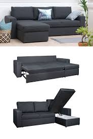 Mariager Reversible Sofa Bed Offers Pull Out Bed And Storage Compartment In The Chaise Durable Da Corner Sofa Bed With Storage Ikea Sofa Bed Pull Out Sofa Bed