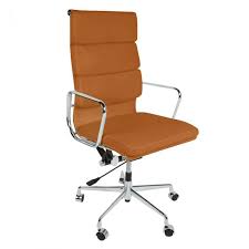 Tan leather recliner good shape. Eames Style Ea219 High Back Soft Pad Leather Office Chair Tan