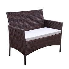 Costway 4 Pc Patio Rattan Wicker Chair Sofa Table Set Outdoor Garden Furniture Cushioned Walmart Com Cushions On Sofa Wicker Table And Chairs Outdoor Garden Furniture