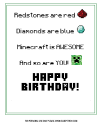 Free Printable Birthday Card For 8 Year Old Boy Account Suspended Minecraft Birthday Card Birthday Cards For Boys Minecraft Birthday