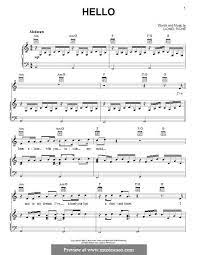 Hello By L Richie Pop Sheet Music Lionel Richie Hello Lionel Richie