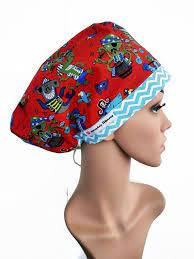 Scrub Caps Pirates Euro Scrub Hat Red Funny Surgical Cap Etsy Scrub Hats Caps For Women Scrub Caps