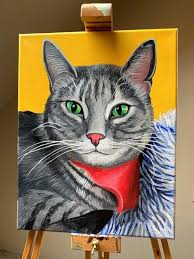 Paint My Pet Lauren Elizabeth Fine Art In 2020 Cat Painting Small Canvas Paintings Cat Artwork