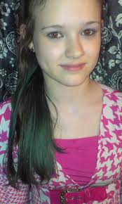 Lily with her blue hair. *Kool aid mix stains hair as a non toxic temporary  hair dye.