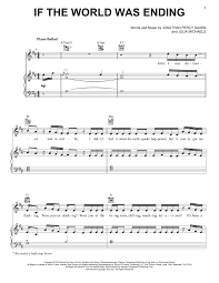 Jp Saxe If The World Was Ending Feat Julia Michaels Sheet Music Notes Chords Pop Sheet Music Sheet Music Piano Sheet Music